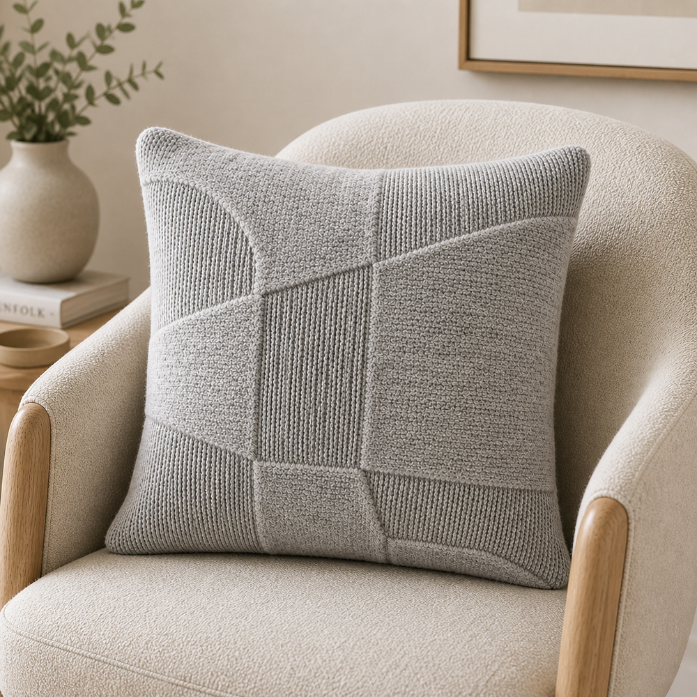 By-Boo Yuka Grey Wool Pillow