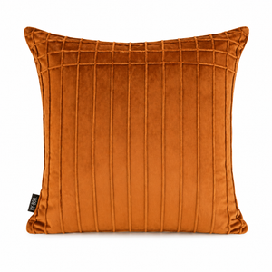 By-Boo Lyo Velvet Grid Cushion in Burnt Orange
