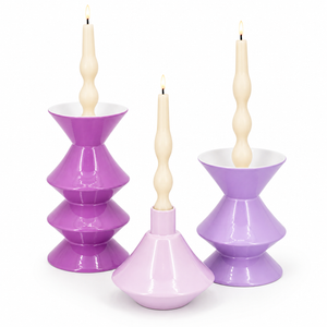 By-Boo Yack 3 pieces Candle Holders - in Blue, Green & Purple