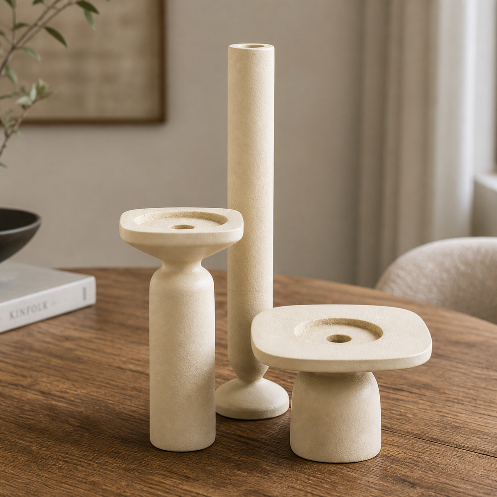 By-Boo Squand Beige Candle Holder - Small, Medium and Large
