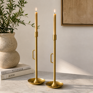 By-Boo Wick Brass Candlestick - Large & Medium