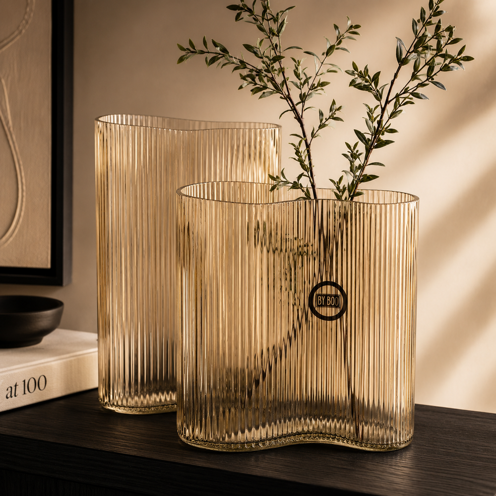 By-Boo Riba Brown Vase - Two Different Heights