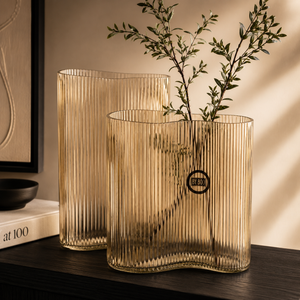 By-Boo Riba Brown Vase - Two Different Heights