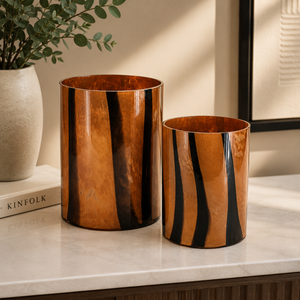 By-Boo Niala Brown with Black Stripes Vase - 2 models