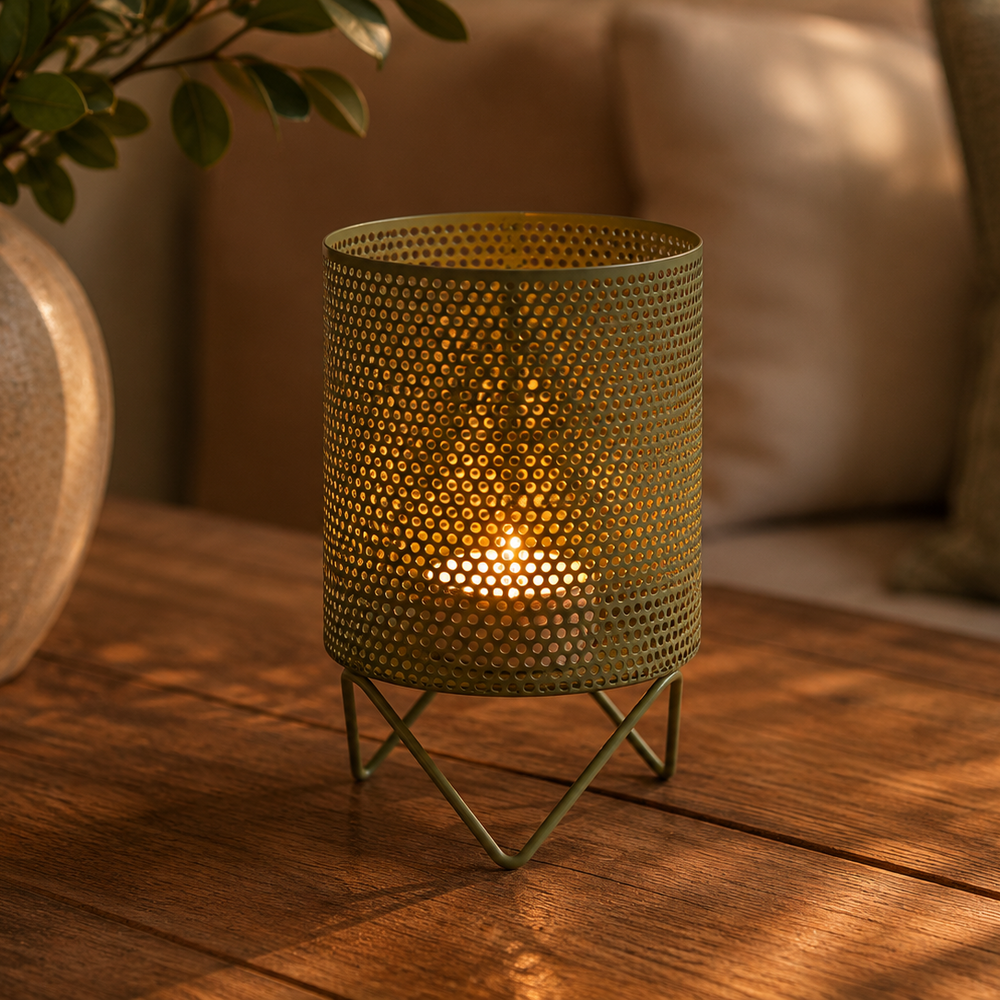 Bessoni Olive Green Openwork Tealight Holder - 2 models