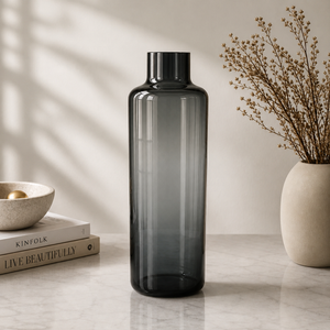 Salt & Pepper Smoked Grey Glass Vase