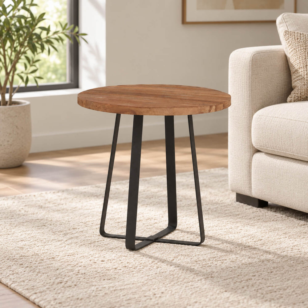 Coffee Table Ø50 - Solid Teak Wood by Strauss