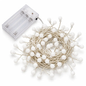 Christmas  LED ball string lights - 100 white nano LED warm white