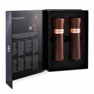 Cole & Mason Lyndhurst Chestnut & Rose Gold Salt & Pepper Mill Set