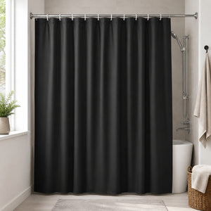 Shop the Coop Alpha Textile Shower Curtain, made from 100% polyester and measuring 180 × 200 cm. Available in black, electric blue, sky blue, yellow, red and pink.