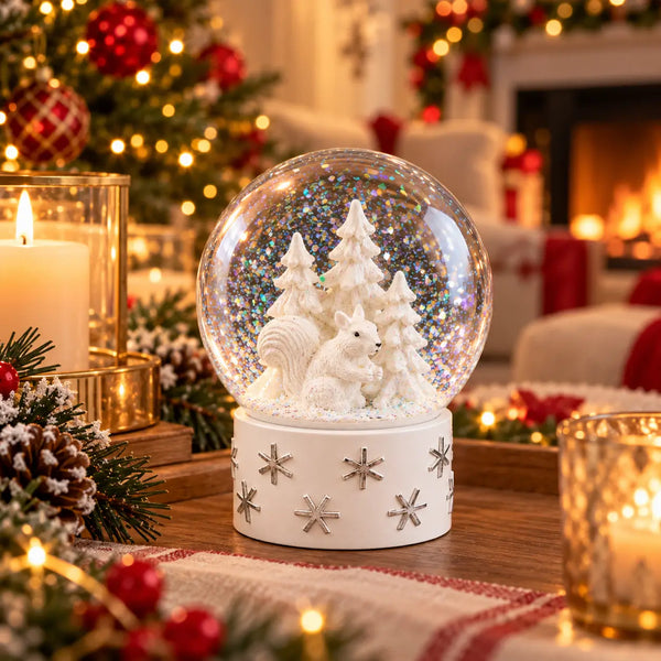 Christmas Family Winter Forest Snow Globe – 2 Designs