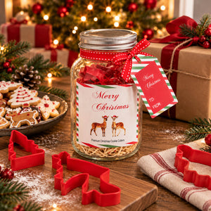 Cucina & Tavola Baking Shop Christmas Cookie Cutters – Set of 4 in Gift Jar