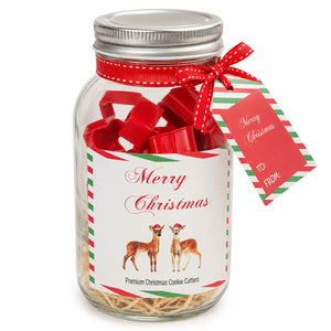 Cucina & Tavola Baking Shop Christmas Cookie Cutters – Set of 4 in Gift Jar