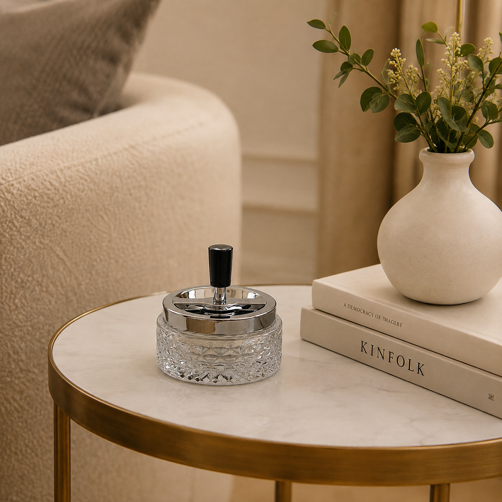 Cucina & Tavola Rotary Glass Ashtray – Ø12 cm