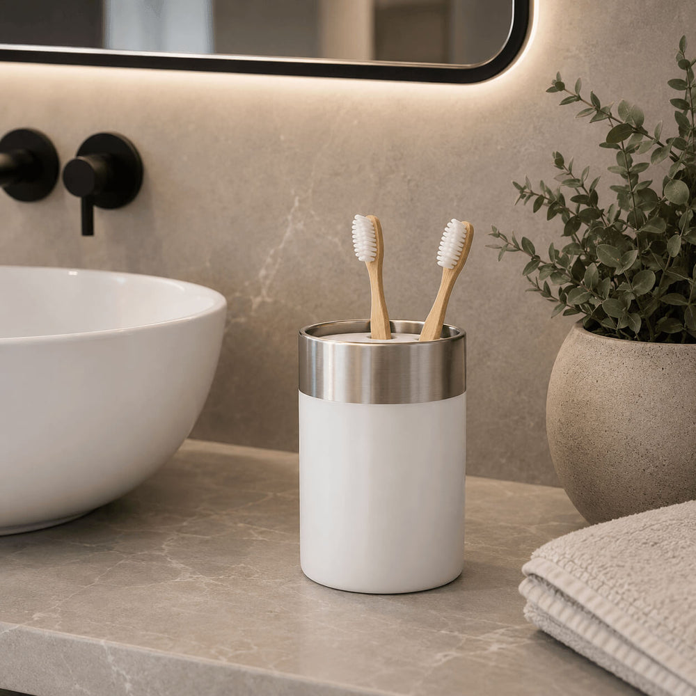 Diaqua Ironclad Porcelain Bathroom Tumbler – White