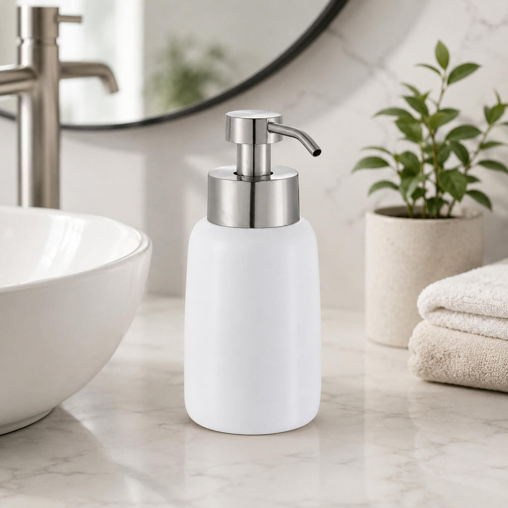 Diaqua Mousse Tube Ceramic Foam Soap Dispenser – White 300 ml