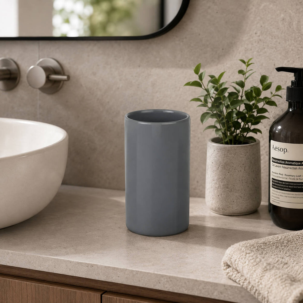 Diaqua Zylo Ceramic Bathroom Tumbler – Dark Gray
