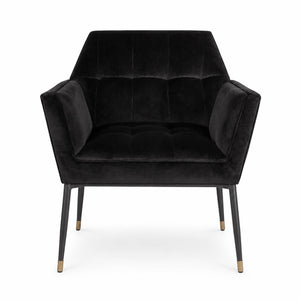 Dutch Bone Kate Armchair – Black Velvet & Brass