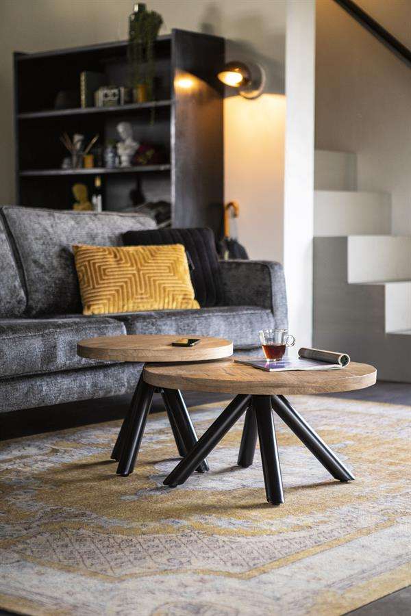 Coffee Table Ø50 - Solid Mango Wood by Elionora