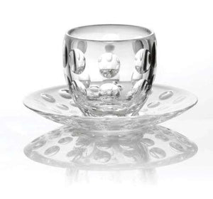 Guzzini Glass Espresso Cup & Plastic Saucer
