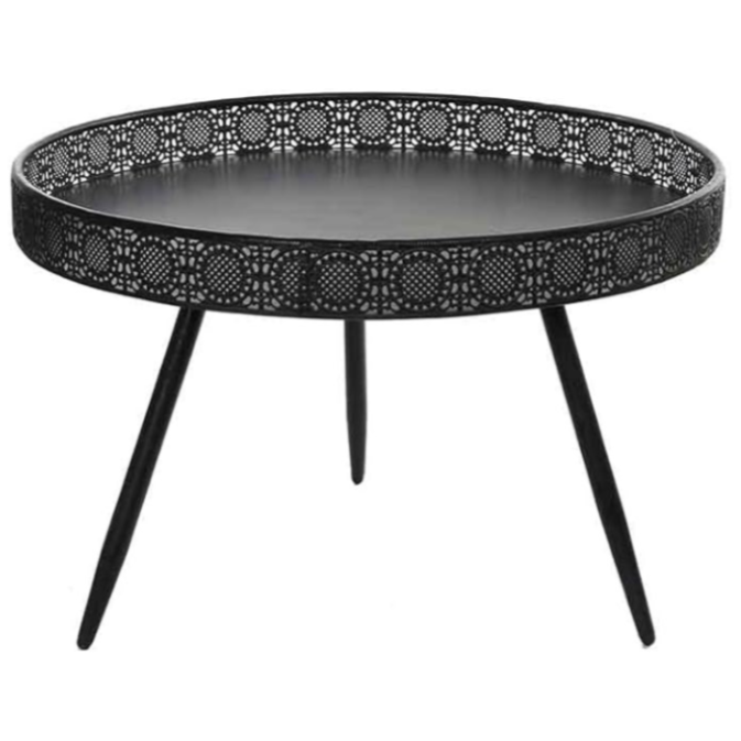 Essy Decoration Round Black Metal Table