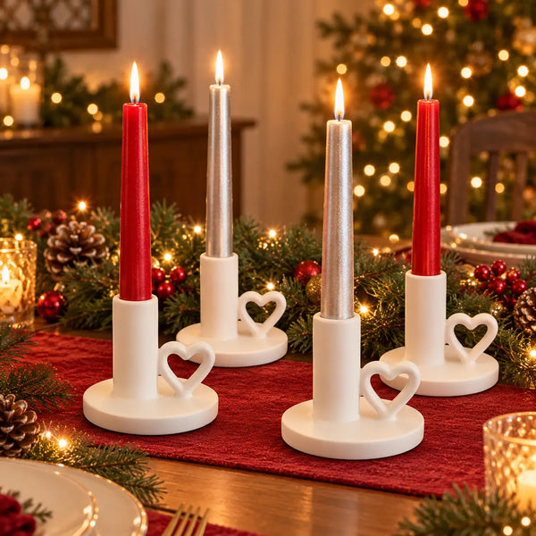 White Heart Candle Holder – Approx. 11 cm