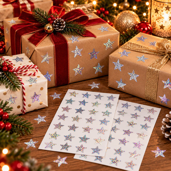 Migros Noël Holographic Christmas Star Stickers – 2 Sheets