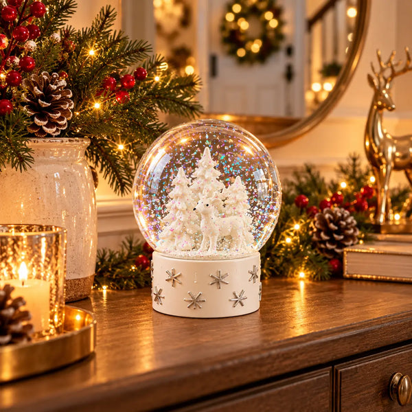 Christmas Family Winter Forest Snow Globe – 2 Designs
