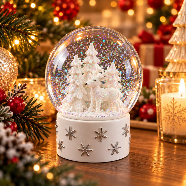 Christmas Family Winter Forest Snow Globe – 2 Designs