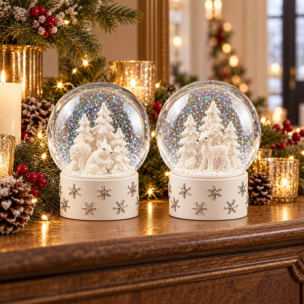 Christmas Family Winter Forest Snow Globe – 2 Designs