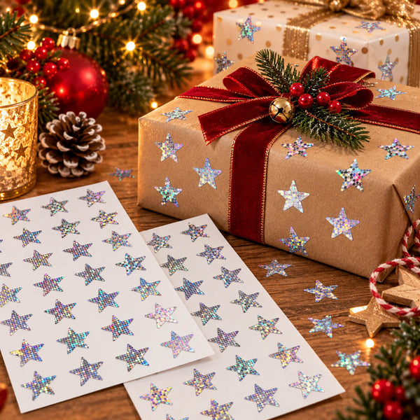 Migros Noël Holographic Christmas Star Stickers – 2 Sheets