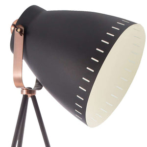 Nino Germany Makky Floor Lamp – Industrial Black & Copper Swivel Spotlight