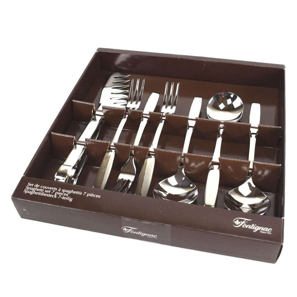 Fontignac 7-Piece Stainless Steel Spaghetti Set – Professional Pasta Serving Cutlery & Tongs