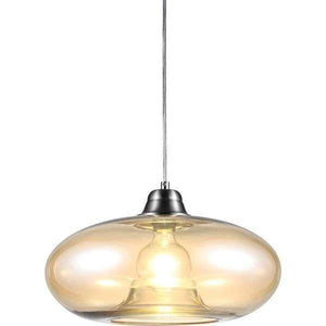 Nino Germany Amber-Toned Oval Glass Pendant Light