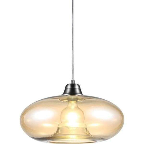 Nino Germany Amber-Toned/Grey Oval Glass Pendant Light