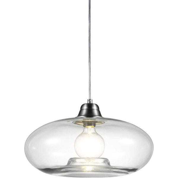 Nino Germany Amber-Toned Oval Glass Pendant Light