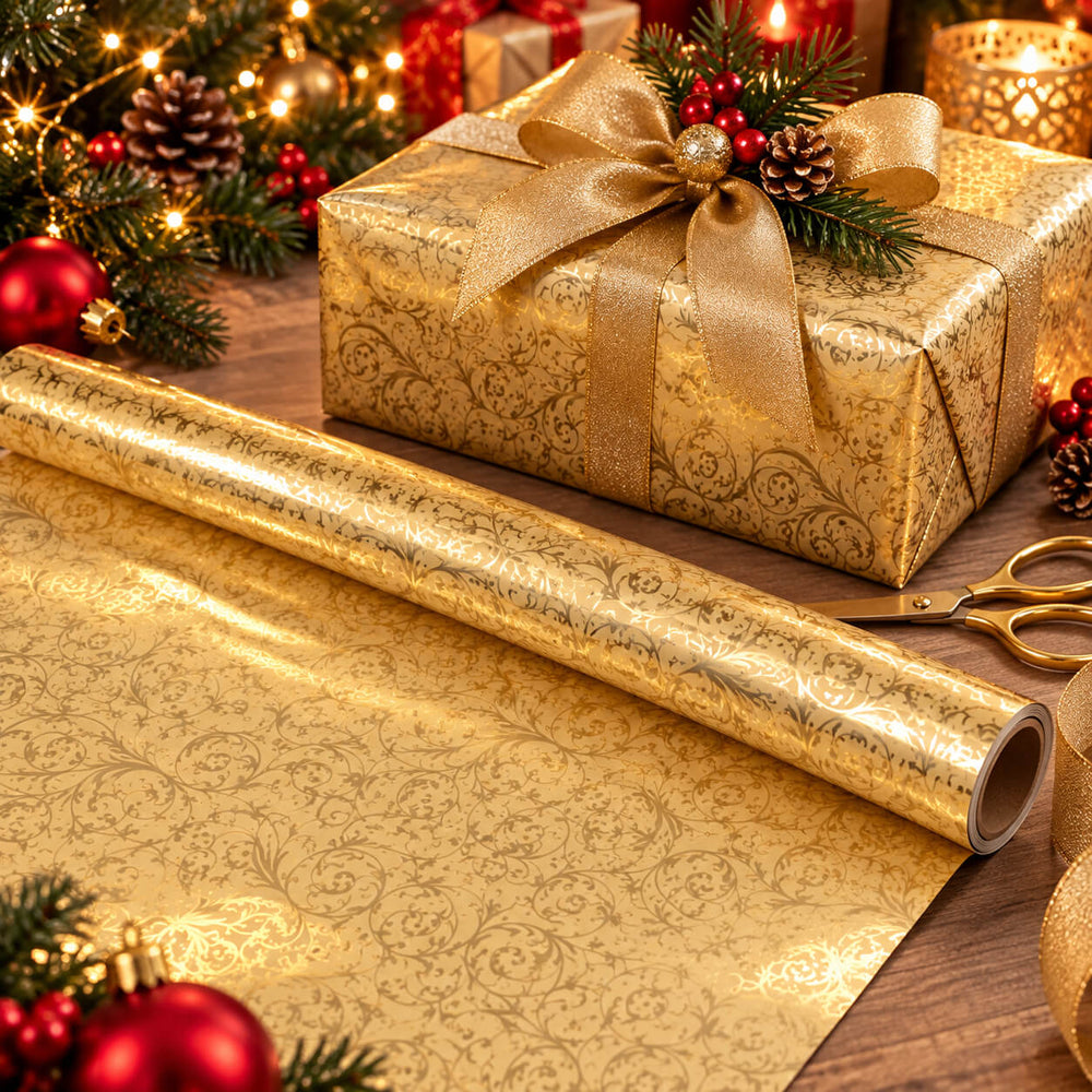 Migros PURE Gold Gift Wrapping Film – 3 m × 70 cm