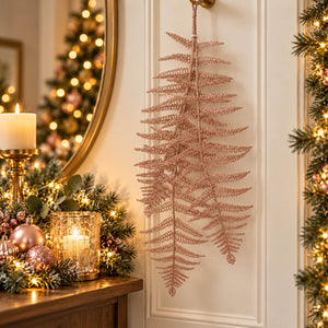 House of Seasons Glitter Fern Christmas Spray – 80 cm
