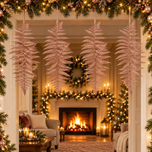 House of Seasons Glitter Fern Christmas Spray – 80 cm