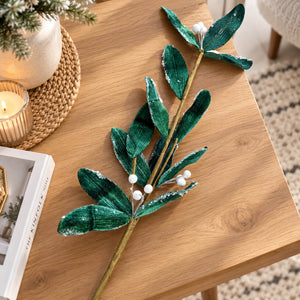 House of Seasons Frosted Velvet Leaf Branch – 60 cm