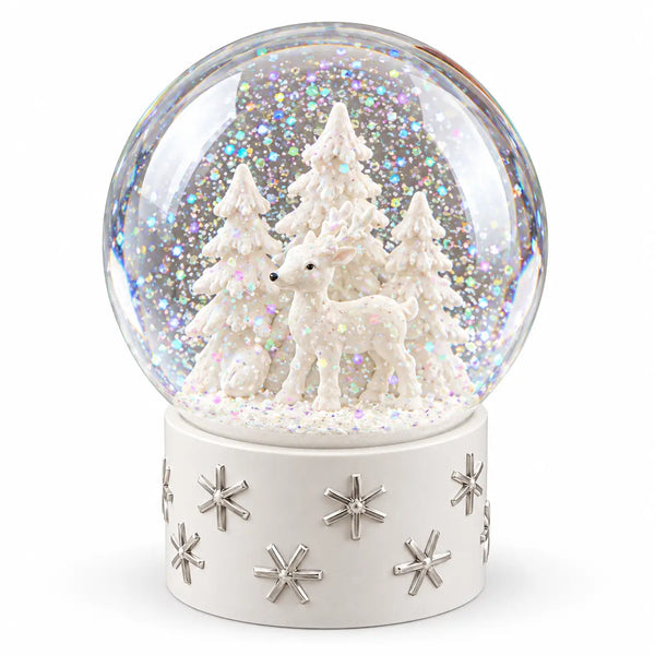 Christmas Family Winter Forest Snow Globe – 2 Designs