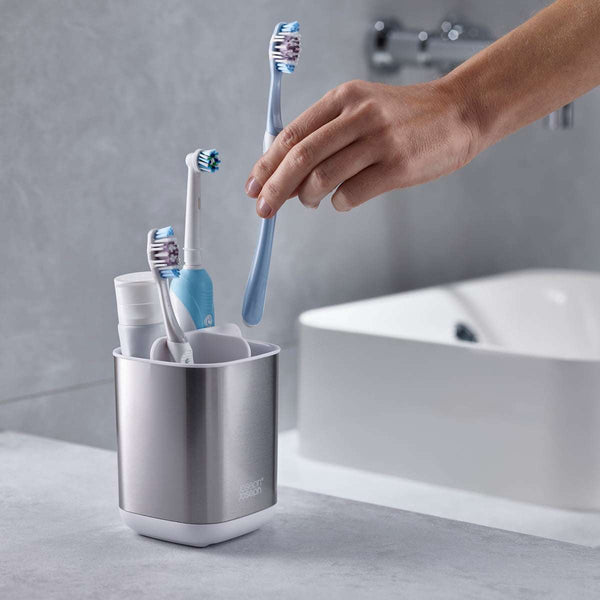 Joseph Joseph EasyStore Steel Toothbrush Holder