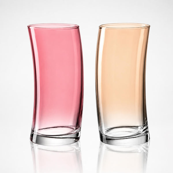 Leonardo Swing Colored Glass Set – 2-Piece Curved Drinking Glasses