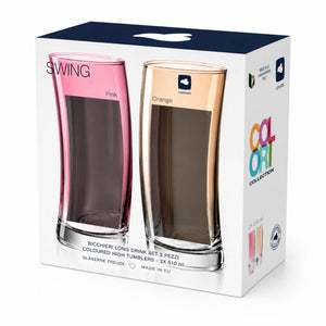 Leonardo Swing Colored Glass Set – 2-Piece Curved Drinking Glasses