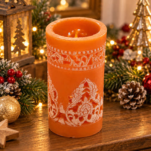 Migros Charme Carved Orange LED Candle