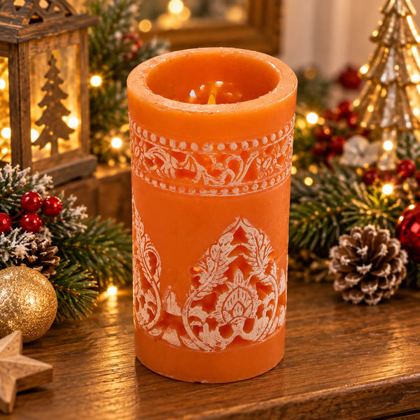 Migros Charme Carved Orange LED Candle