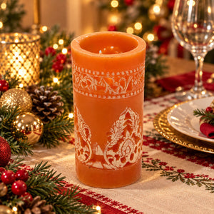 Migros Charme Carved Orange LED Candle