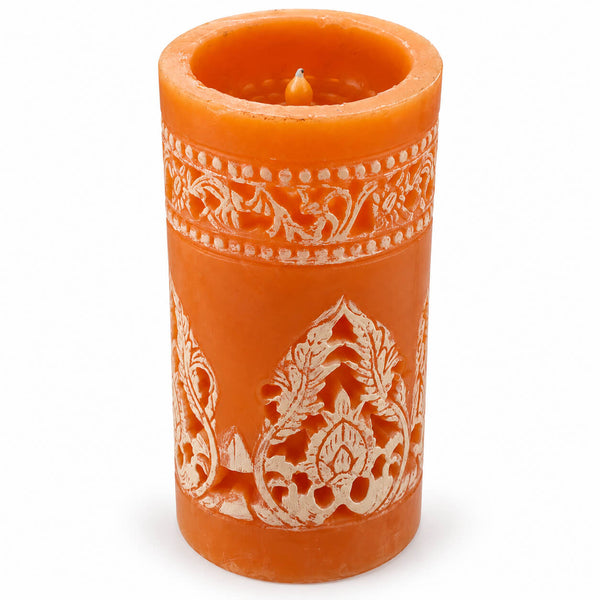 Migros Charme Carved Orange LED Candle