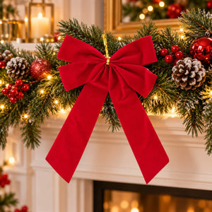 Mica  Christmas Decorative Bow Set – Red – Set of 4
