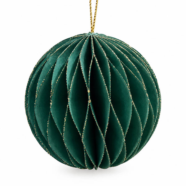 Migros Glitter Honeycomb Christmas Baubles – Set of 4